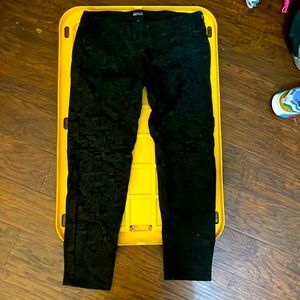 Black rose pattern jeans